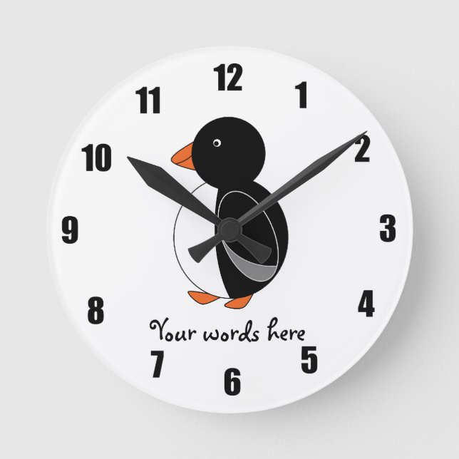 Penguin Runde Wanduhr (Vorderseite)