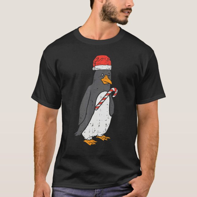 Penguin Santa Animal Christmas Xmas Women Girls T-Shirt (Vorderseite)