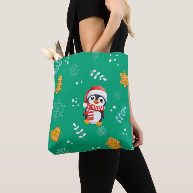 Penguin Santa Happy Frohe Weihnachtsbaumstruktur M (Von Nahem)