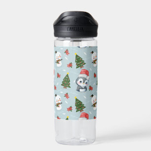 Penguin Santa Happy Frohe Weihnachtsbaumstruktur M Trinkflasche