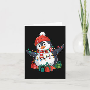 Penguin Santa Lights Weihnachten - Pinguin Lover Karte