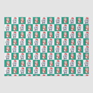 Penguin Santa Wassercolor Frohe Weihnachtsmuster Seidenpapier