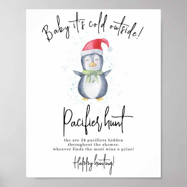 Penguin - Schnuller Jagd Kinderdusche Poster (Vorne)