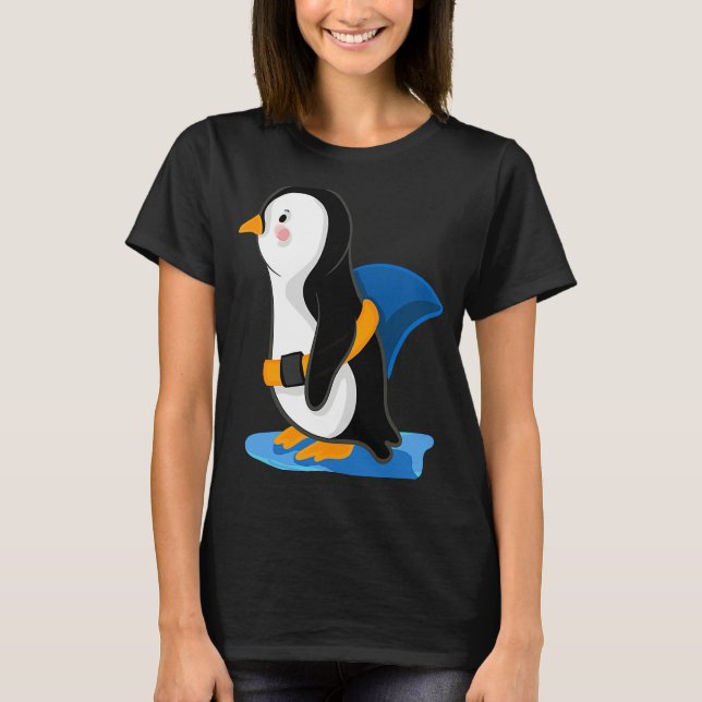 Penguin shark fin  illustration T-Shirt (Vorderseite)
