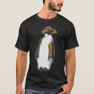 Penguin Sheriff Cowboy-Hut T-Shirt