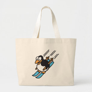 penguin ski jumbo stoffbeutel