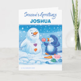 Penguin & Snowman Mittelweihnachtskarte Feiertagskarte