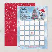Penguin Snowman Winter Boy Baby Showkarte