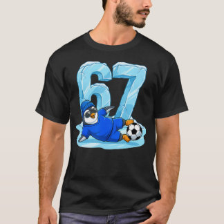 Penguin Soccer 67 Ice Slide Funny Winter Sports T-Shirt