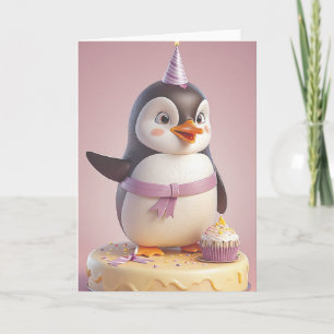 Penguin Speedster Birthday Dash Karte