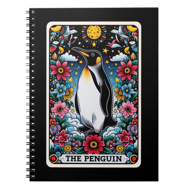 Penguin Spirit Tarot Card Notebook Notizblock (Vorderseite)