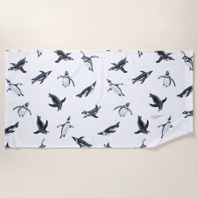 Penguin Squadron | Ocean Art Design Strandtuch (Vorderseite)