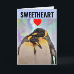 PENGUIN SWEETHEART COUPLE BIRTHDAY Grußkarte Karte<br><div class="desc">ZU MEINEM SWEETHEART. ICH LIEBE CHILLIN' MIT DIR. HAPPY BIRTHDAY GREETING CARD</div>