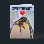 PENGUIN SWEETHEART COUPLE BIRTHDAY Grußkarte Karte<br><div class="desc">ZU MEINEM SWEETHEART. ICH LIEBE CHILLIN' MIT DIR. HAPPY BIRTHDAY GREETING CARD</div>