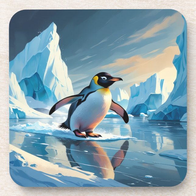 Penguin Themed Beverage Coaster Getränkeuntersetzer (Vorderseite)