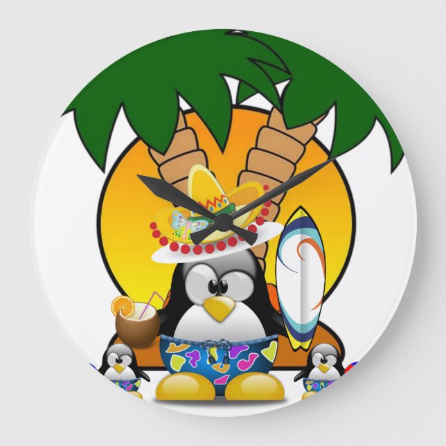 Penguin-Uhr Große Wanduhr (Vorderseite)