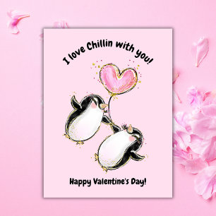 Penguin Valentinstag Klassenzimmer Foto Feiertagskarte