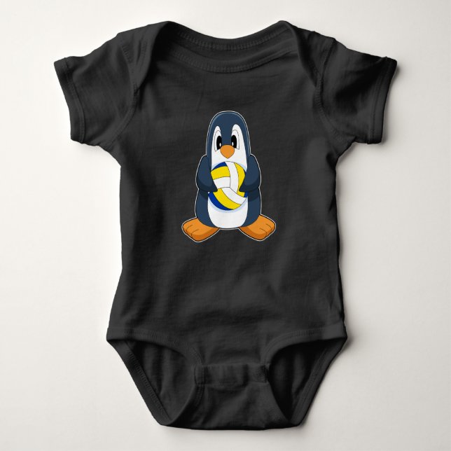 Penguin Volleyball Baby Strampler (Vorderseite)