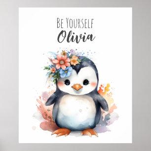 Penguin Wall Art   Animal Kinderzimmer Art Poster