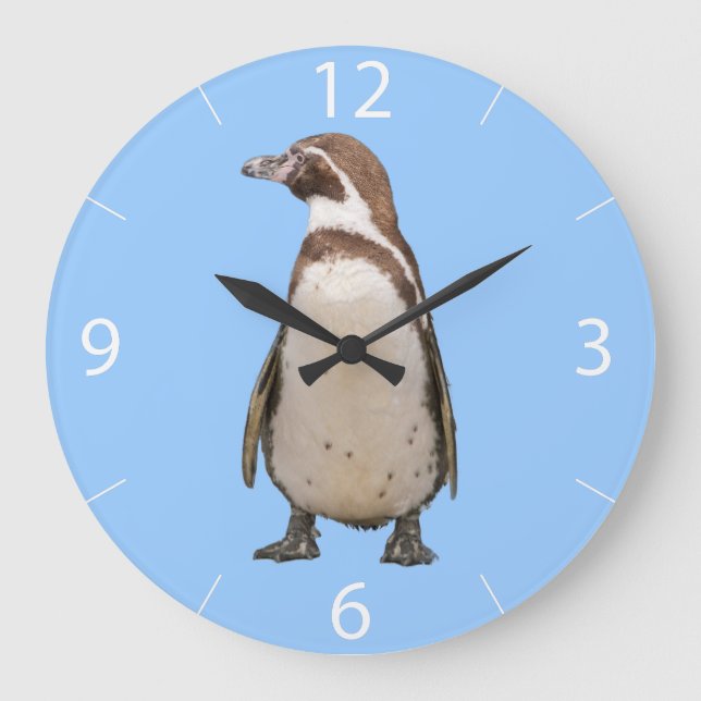 Penguin Wall Clock Große Wanduhr (Vorderseite)