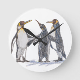 Penguin Wall Clock Runde Wanduhr