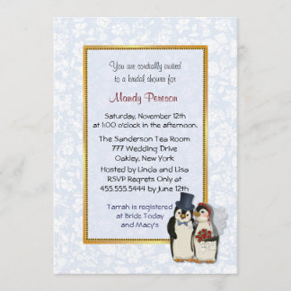 Penguin Wedding - Brautparty Einladung