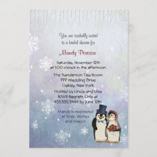 Penguin Wedding Brautparty Einladung