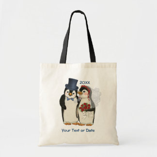 Penguin Wedding Bridge und Groom Tote Bag Tragetasche
