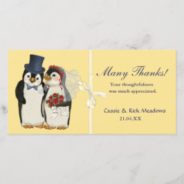 Penguin Wedding Dankeskarte