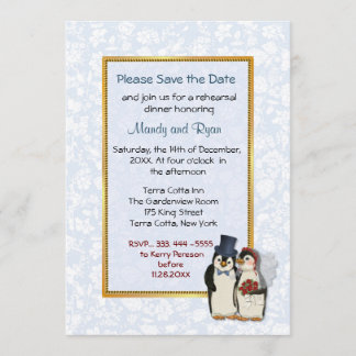 Penguin Wedding - Probe Dinner Einladung