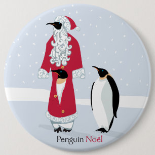 Penguin-Weihnachten Button