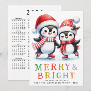 Penguin Weihnachten Farbenfroh und hell