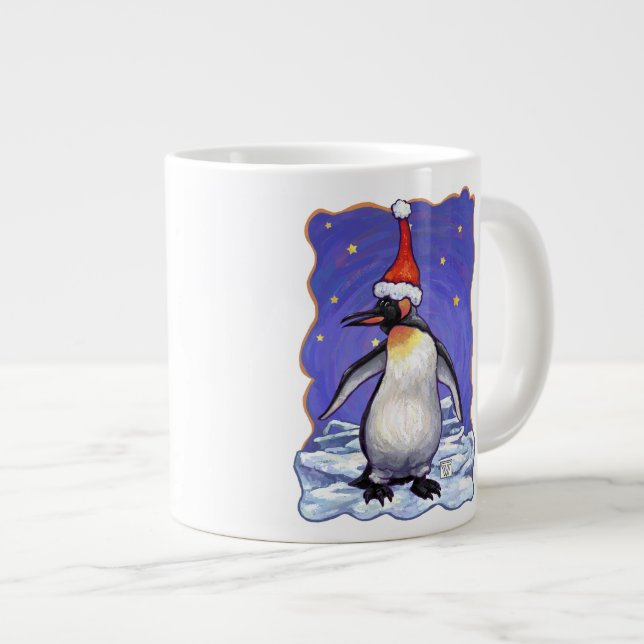 Penguin Weihnachten Jumbo-Tasse (Vorderseite Rechts)