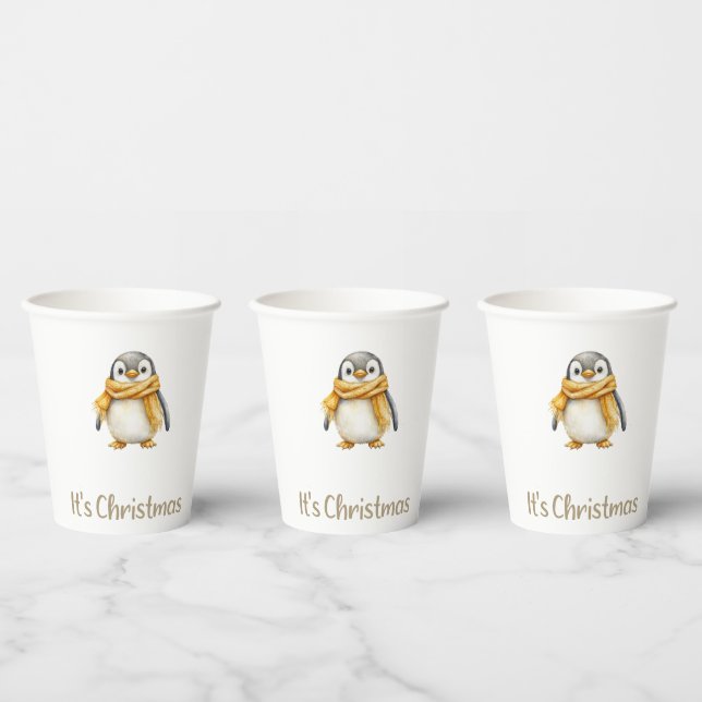 Penguin Weihnachten Pappbecher (Multi)