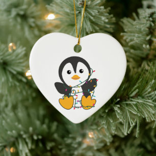 Penguin Weihnachten Schnee Winter Tiere Pinguine Keramik Ornament