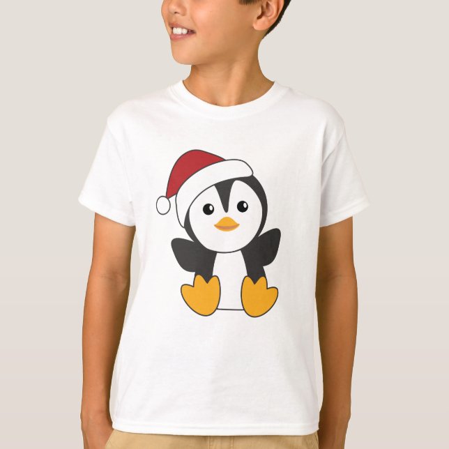 Penguin Weihnachten Schnee Winter Tiere Pinguine T-Shirt (Vorderseite)