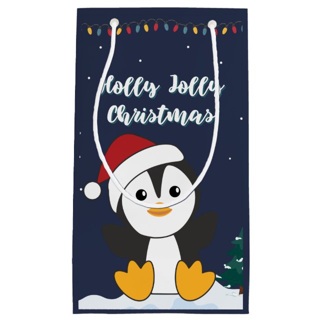 Penguin Weihnachten Schnee Wintertiere Pinguine Sm Kleine Geschenktüte (Vorderseite)