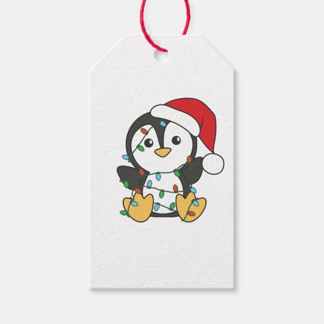 Penguin Weihnachten Winter Tiere Urlaub Penguines Geschenkanhänger (Vorderseite)