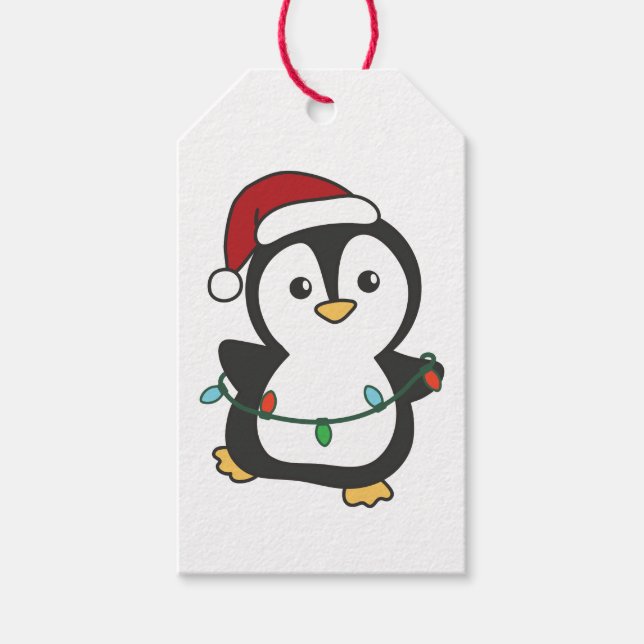 Penguin Weihnachten Winter Tiere Urlaub Penguines Geschenkanhänger (Vorderseite)