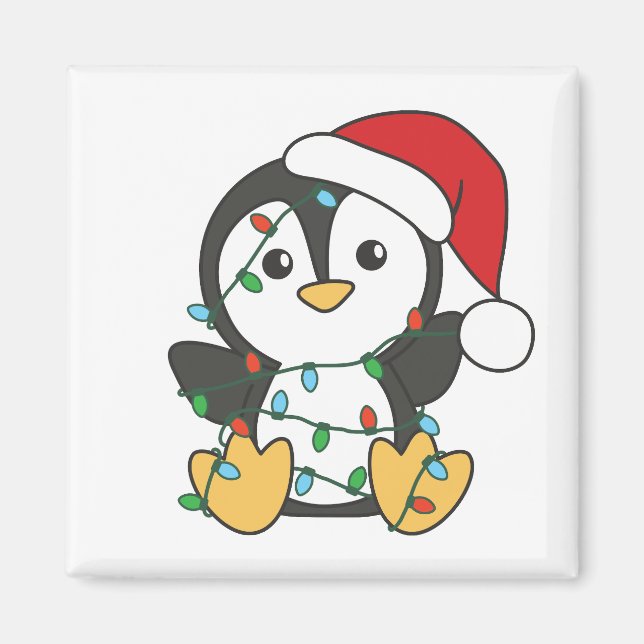 Penguin Weihnachten Winter Tiere Urlaub Penguines Magnet (Vorne)