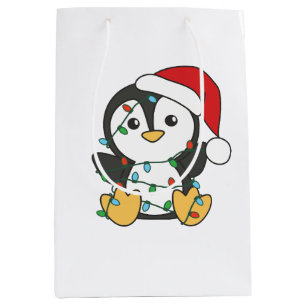 Penguin Weihnachten Winter Tiere Urlaub Penguines Mittlere Geschenktüte