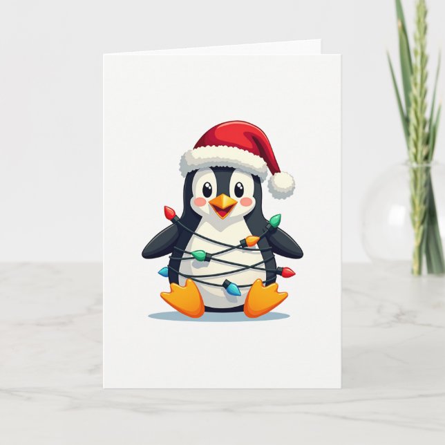 Penguin Weihnachten Wintertiere Weihnachtskarte Karte (Vorderseite)