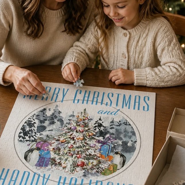 Penguin Weihnachts-Feier 16"x20" Puzzle (Von Creator hochgeladen)