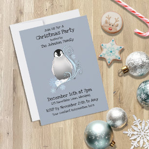 Penguin Weihnachts-Party Einladung