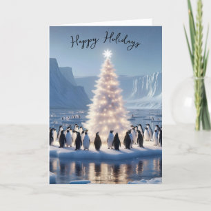 Penguin Weihnachts-Party Feiertagskarte