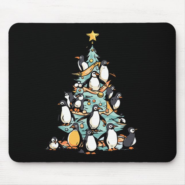 Penguin Weihnachts-Tag Ice Bird Tier Weihnachtsman Mousepad (Vorne)
