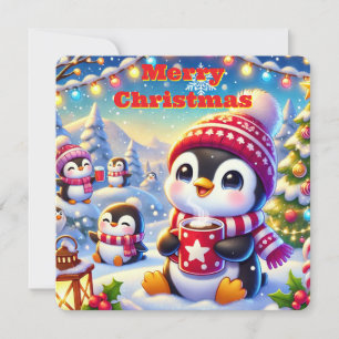 Penguin Weihnachtskarte Feiertagskarte