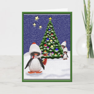 Penguin Weihnachtsparadies Feiertagskarte