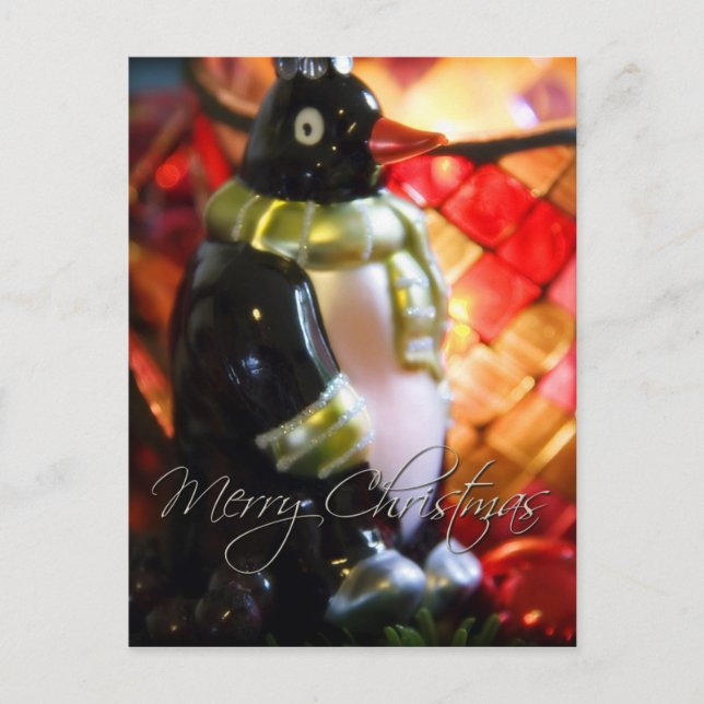 Penguin - Weihnachtspostkarte Feiertagspostkarte (Vorderseite)