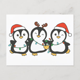 Penguin Weihnachtstiere Niedliche Pinguine Feiertagspostkarte